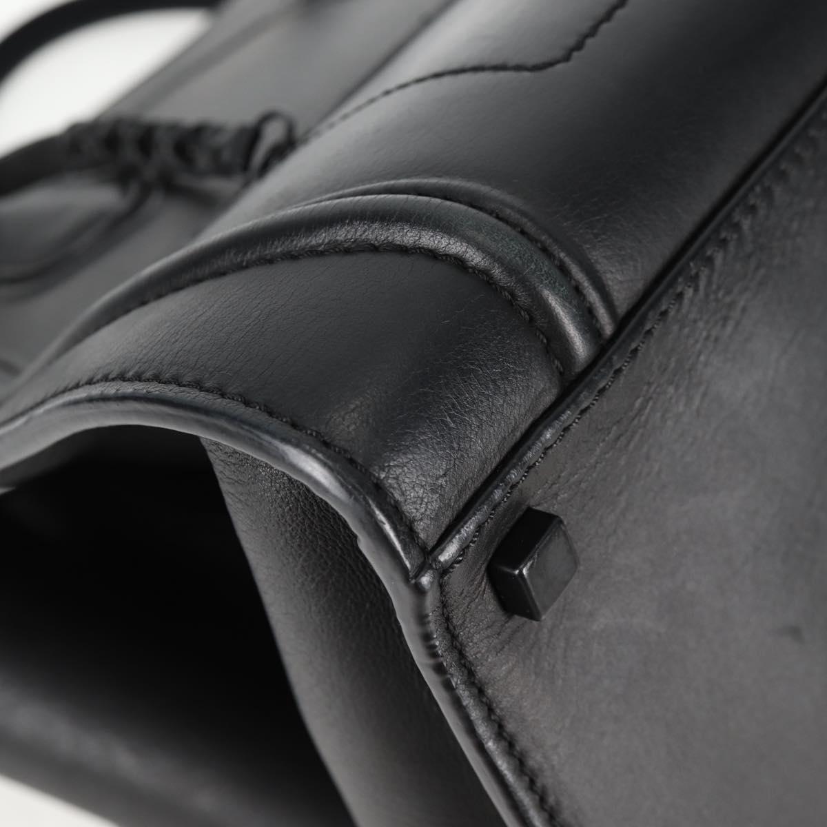 Céline Luggage Phantom, Black, Leather, tote