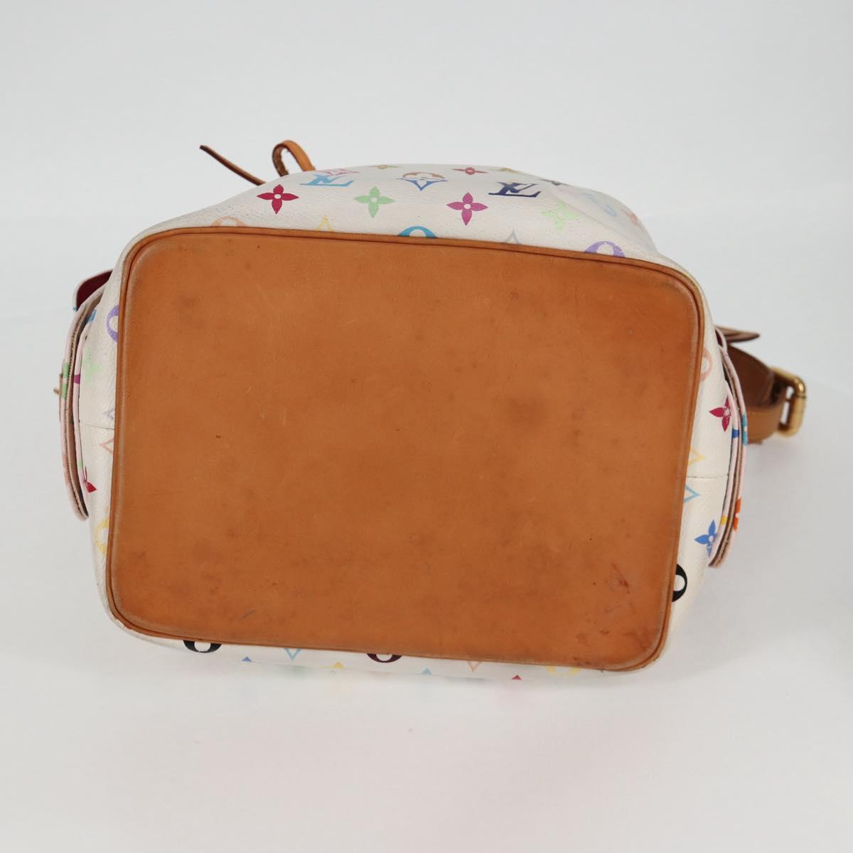 Louis Vuitton Petit Noé, White, Canvas, shoulder