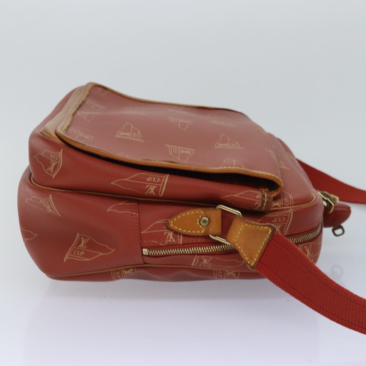 Louis Vuitton America's Cup, Red, Canvas, shoulder