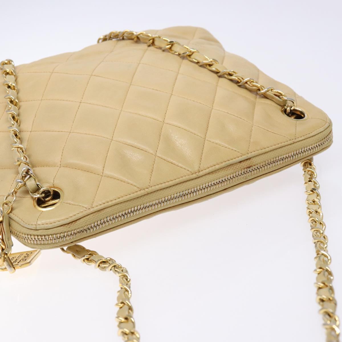 Chanel Quilted, Beige, Leather, shoulder
