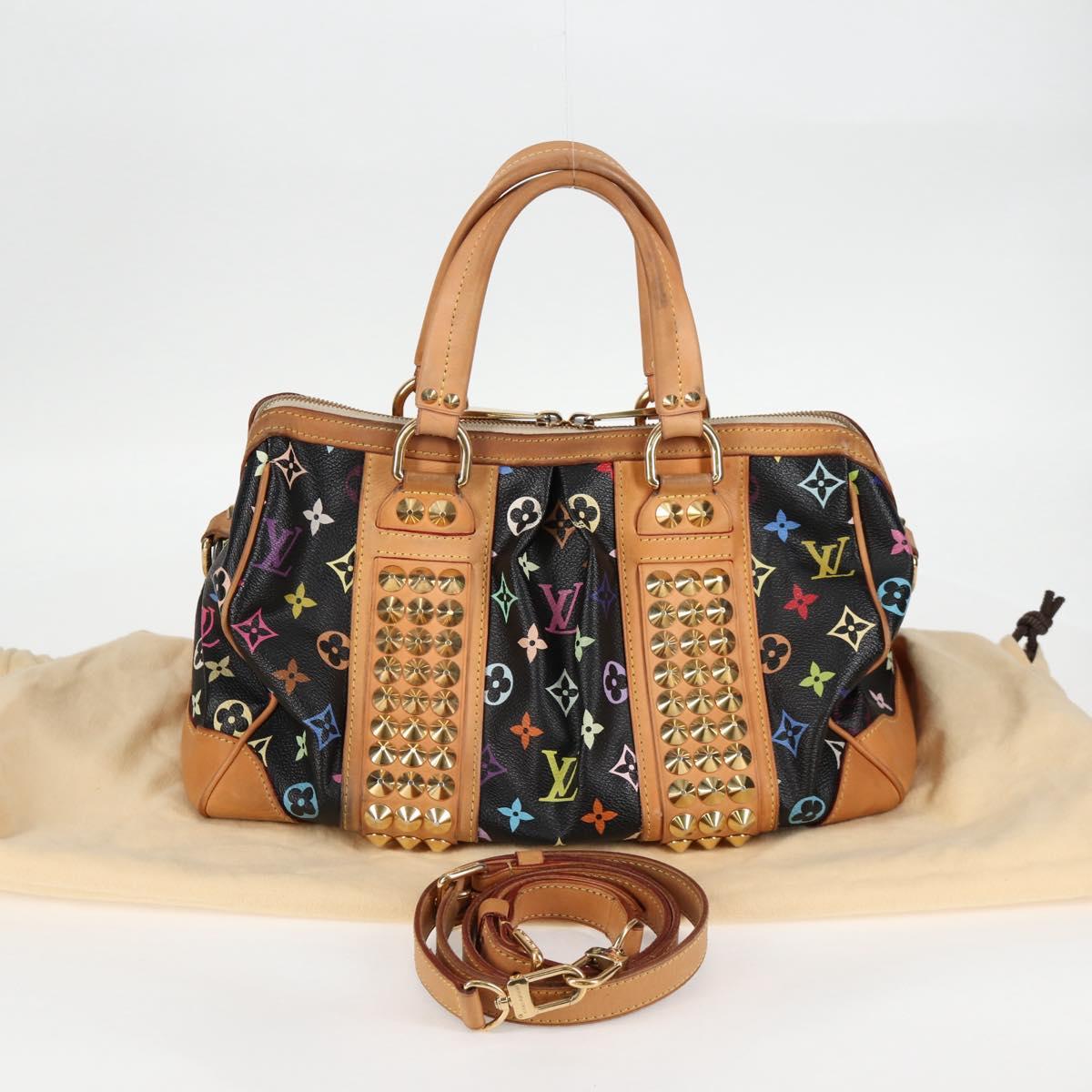 Louis Vuitton Courtney, Black, Canvas, handbag