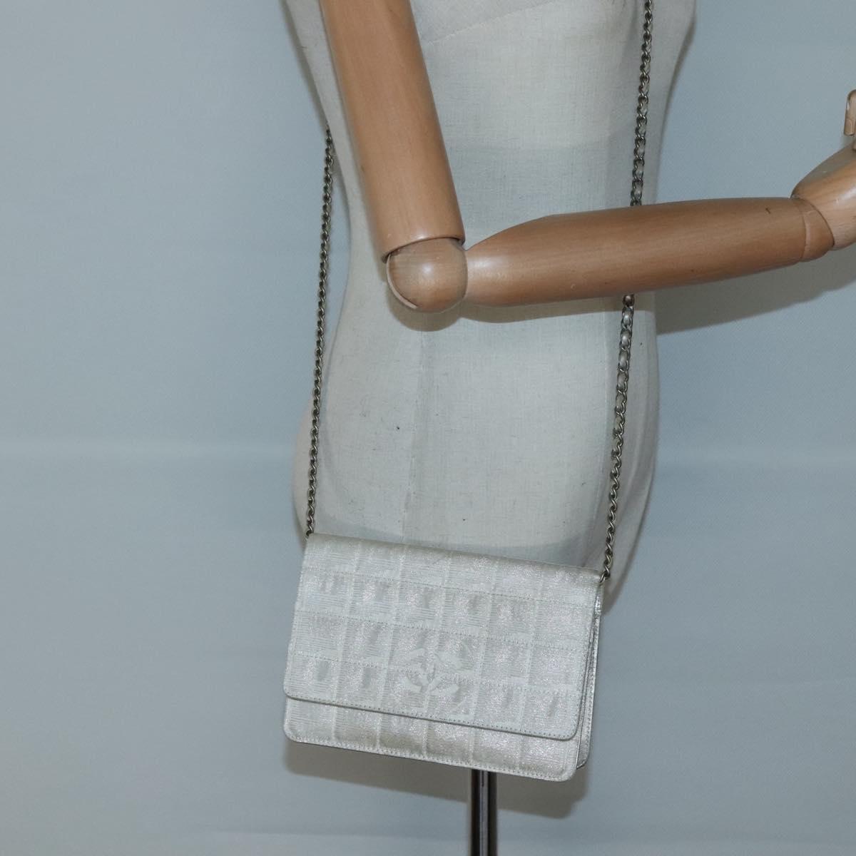 Chanel, Silver, NYLON, clutch