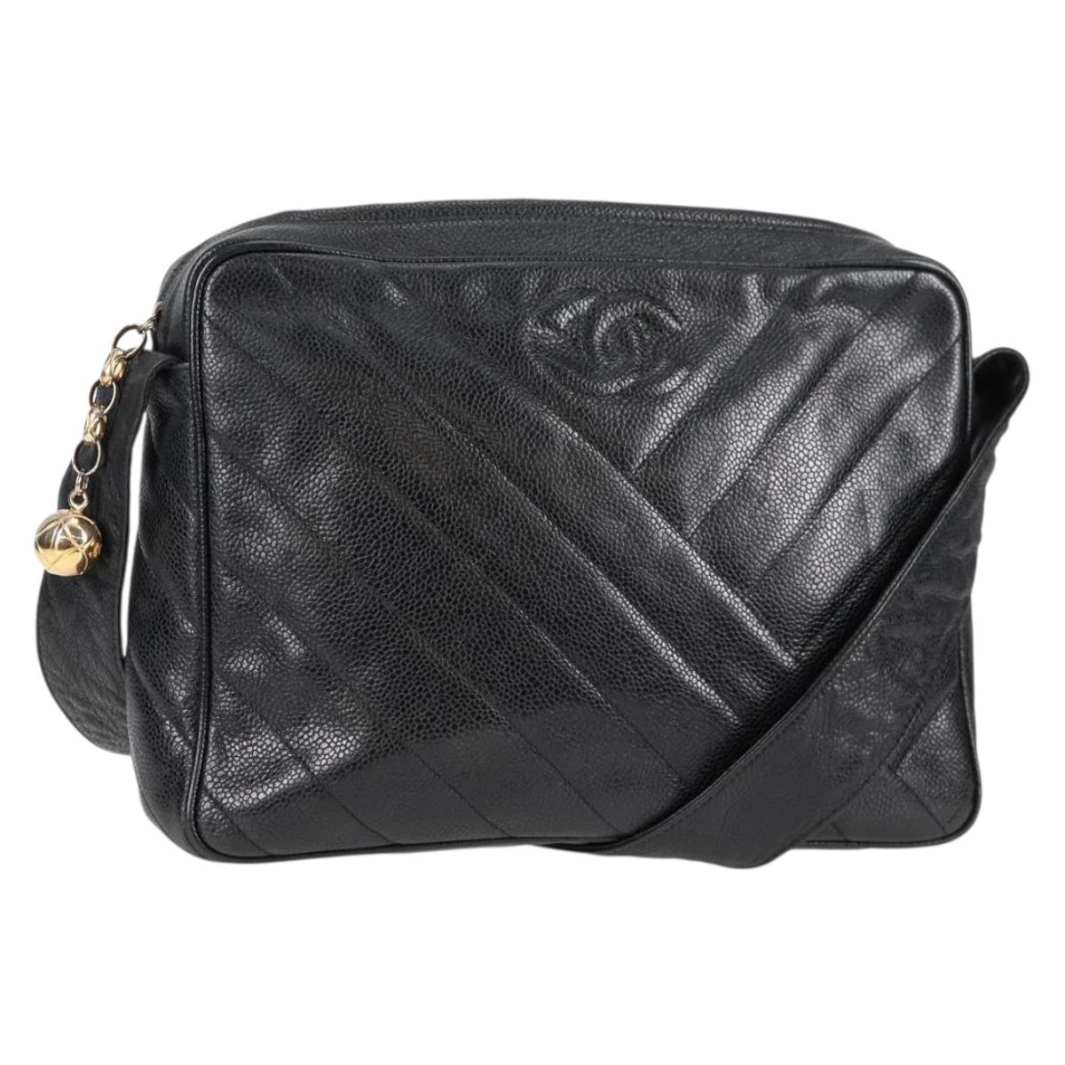 Chanel Camera, Black, Leather, shoulder