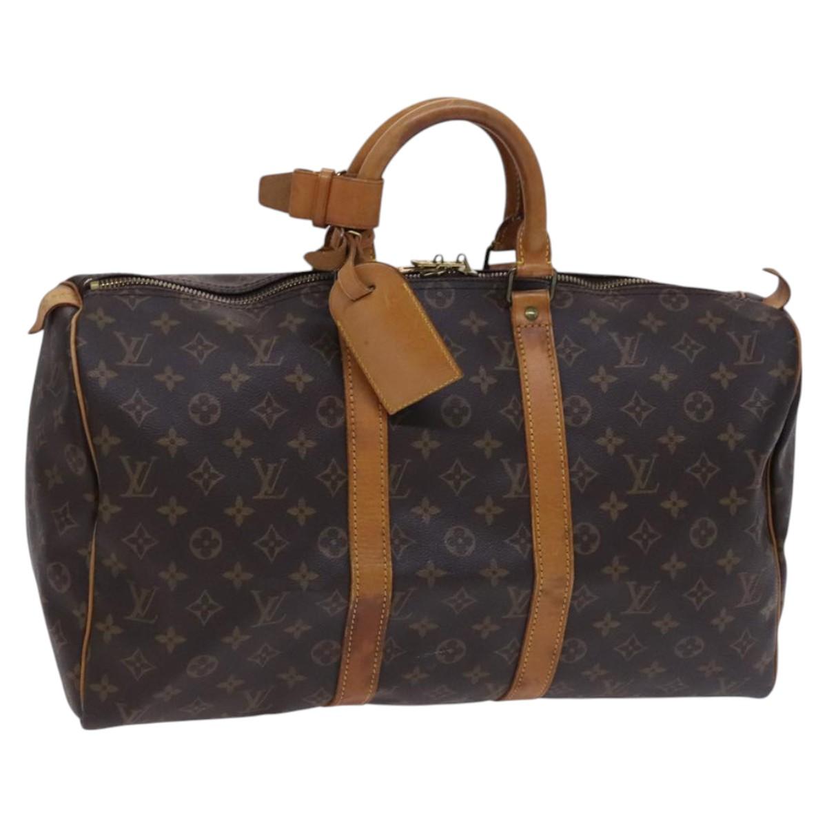 Louis Vuitton Keepall 45, Brown, Canvas, travel