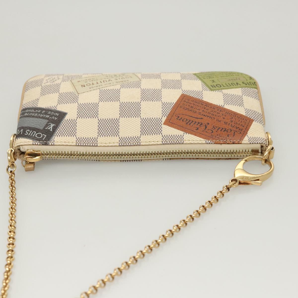 Louis Vuitton Pochette Accessoire, White, Canvas, clutch