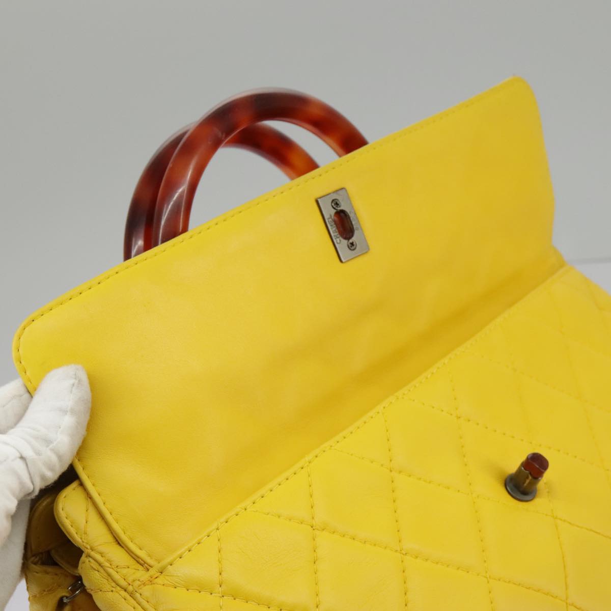 Chanel Cabas, Yellow, Leather, handbag