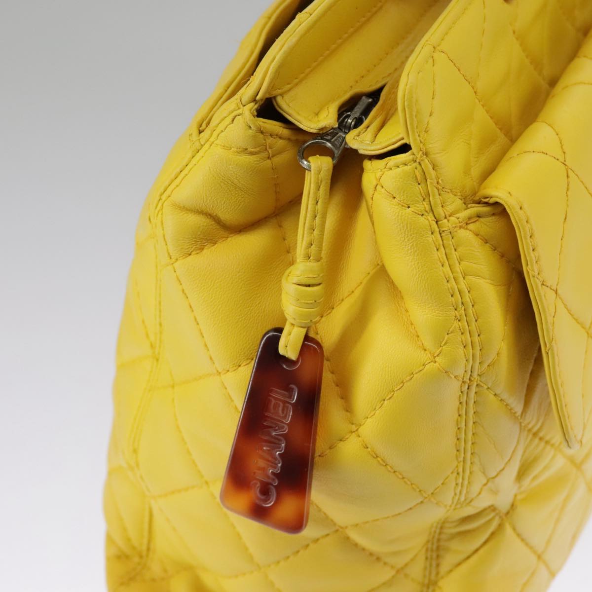 Chanel Cabas, Yellow, Leather, handbag