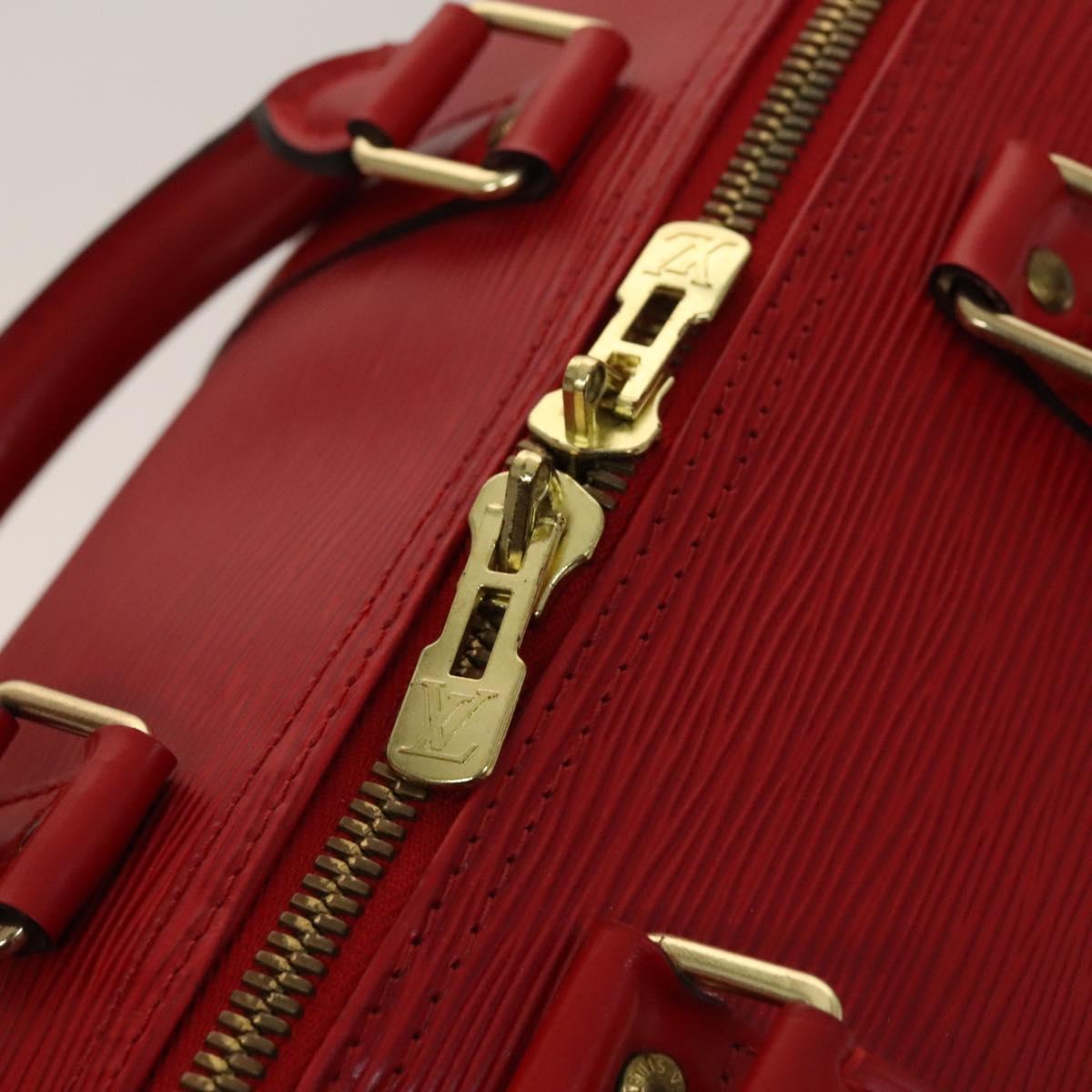 Louis Vuitton Keepall 45, Red, Leather, travel