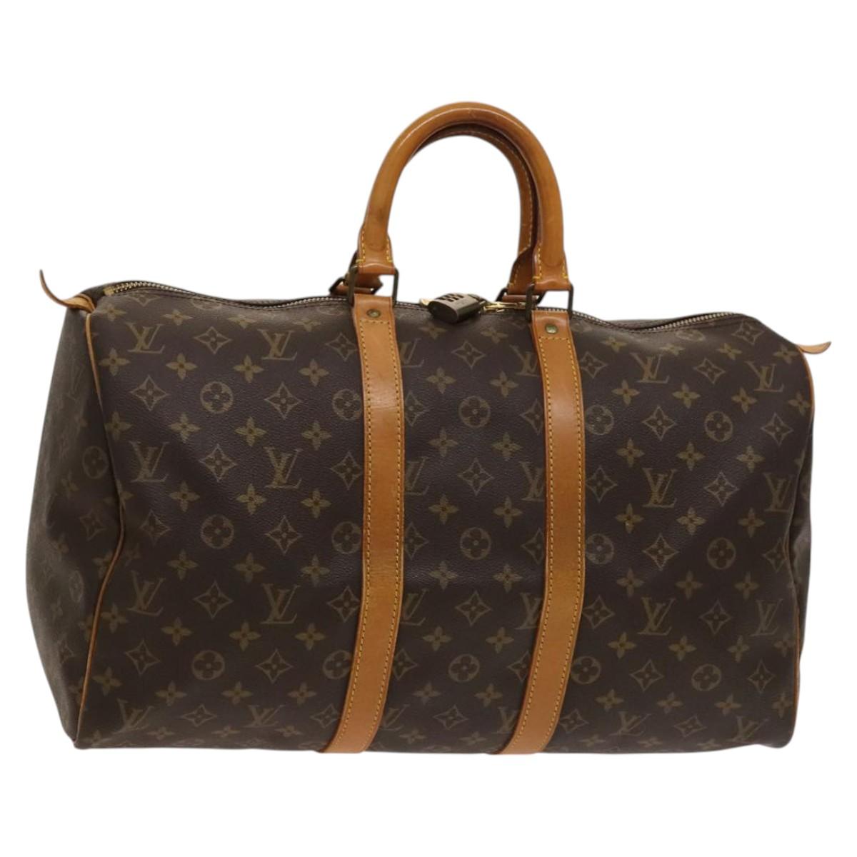 Louis Vuitton Keepall 45, Brown, Canvas, travel