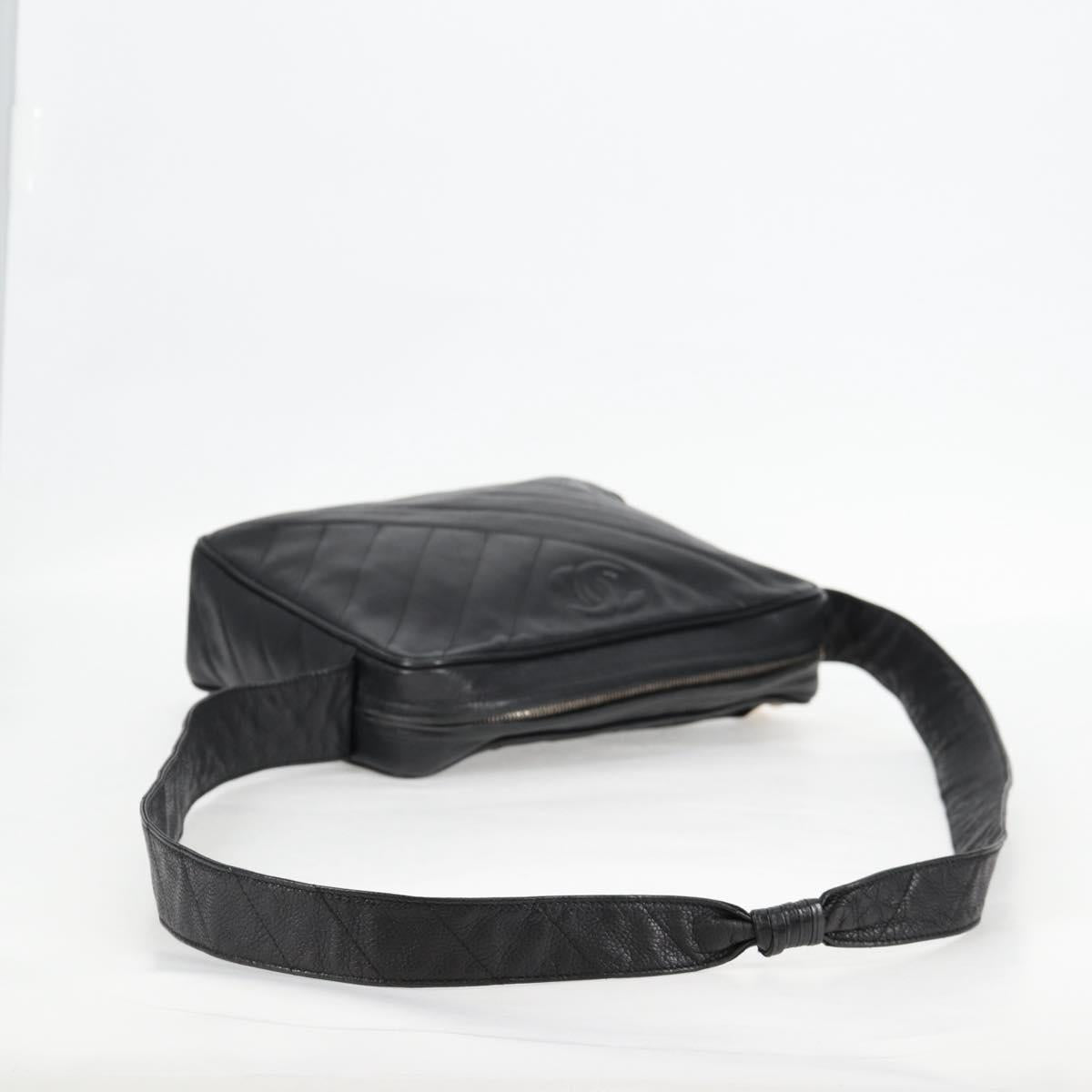 Chanel Camera, Black, Leather, shoulder
