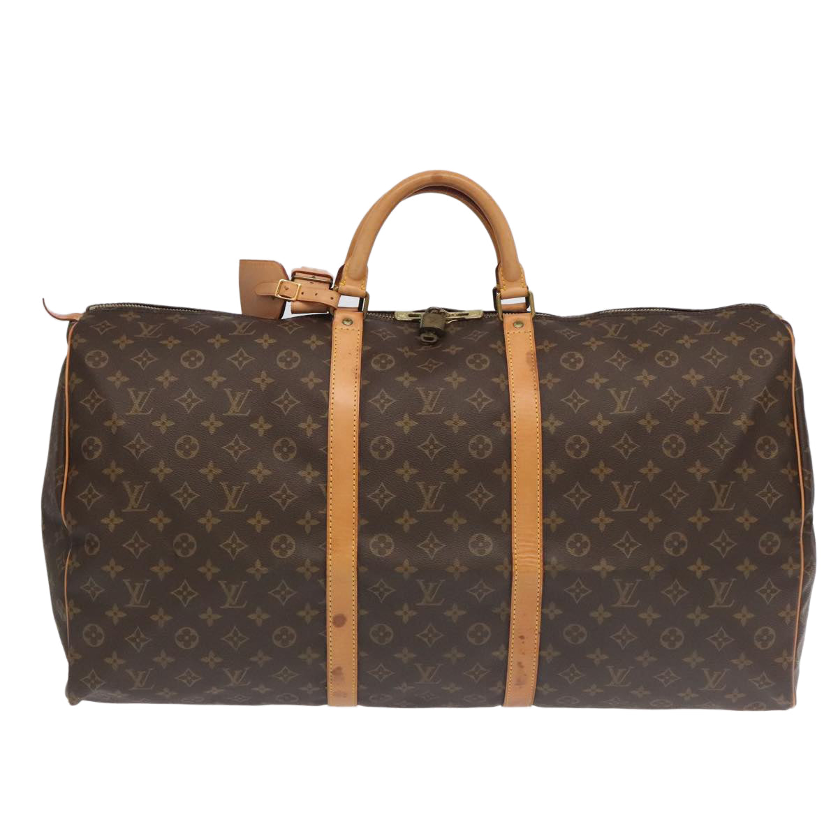 Louis Vuitton Keepall 60, Brown, Canvas, travel