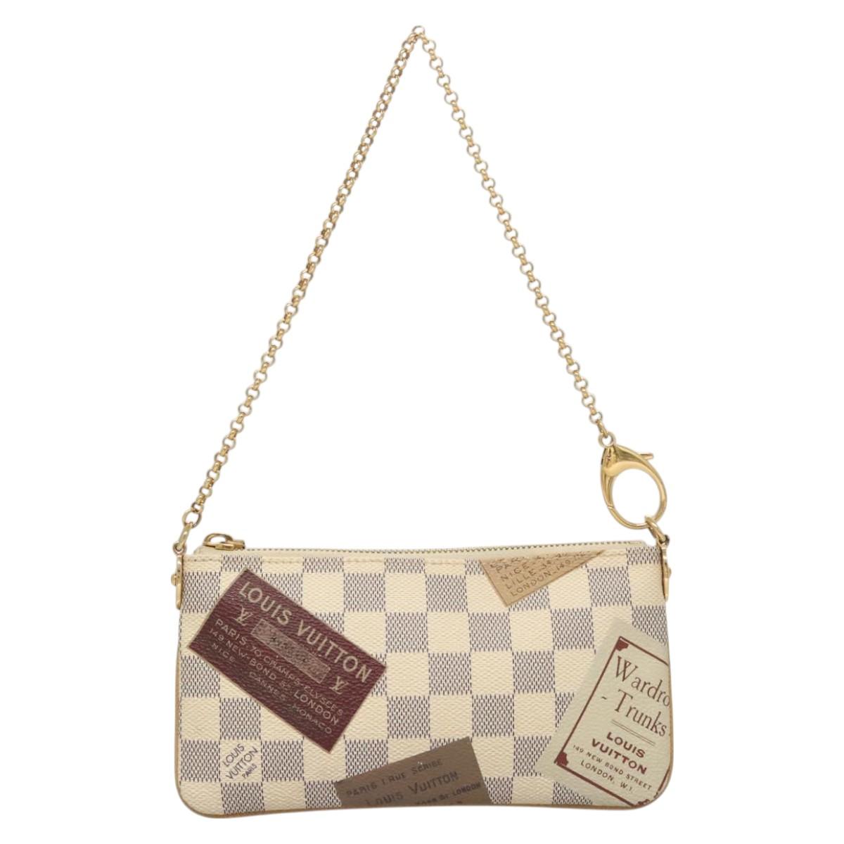 Louis Vuitton Pochette Accessoire, White, Canvas, clutch