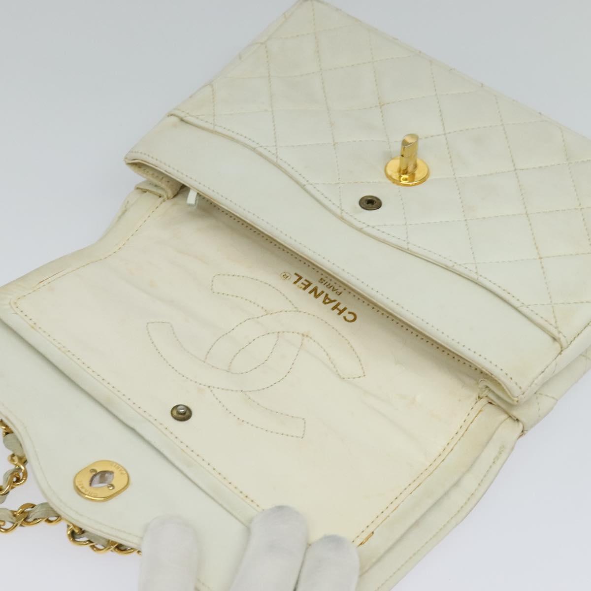 Chanel Double flap, White, Leather, handbag