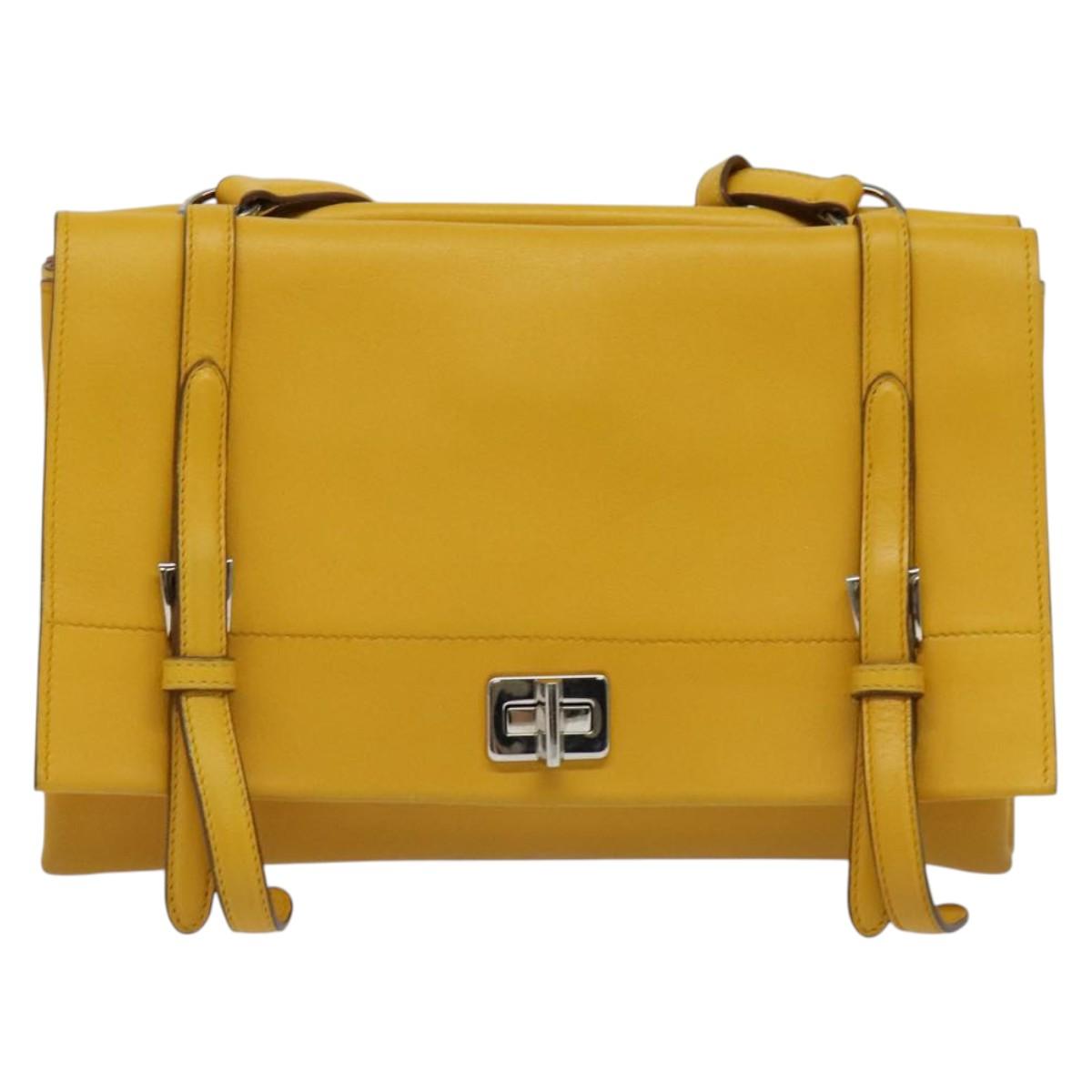 Prada, Yellow, Leather, shoulder
