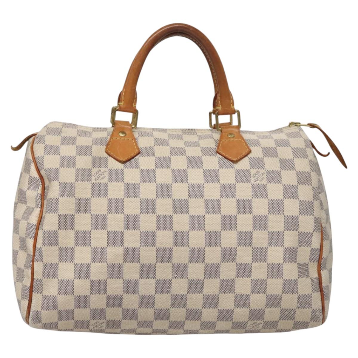Louis Vuitton Speedy 30, White, Canvas, handbag