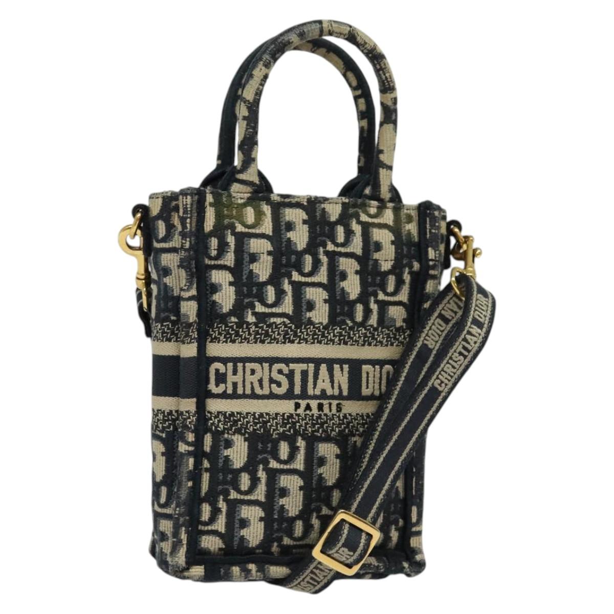 Dior Book Tote, Navy, Canvas, handbag