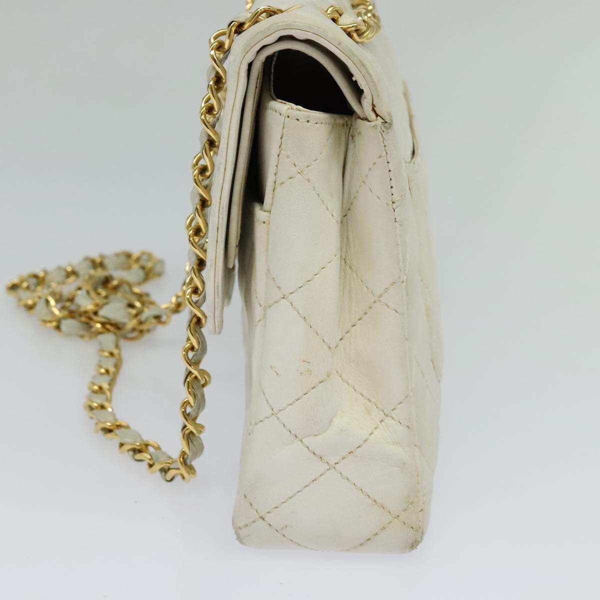 Chanel Double flap, White, Leather, handbag