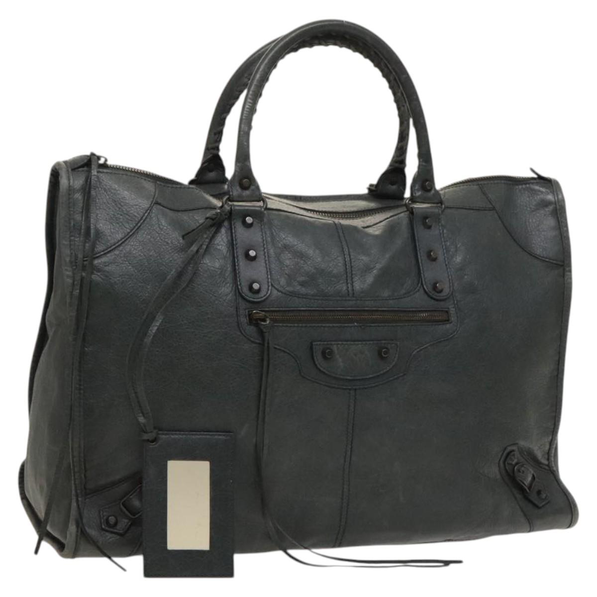 Balenciaga City, Grey, Leather, handbag