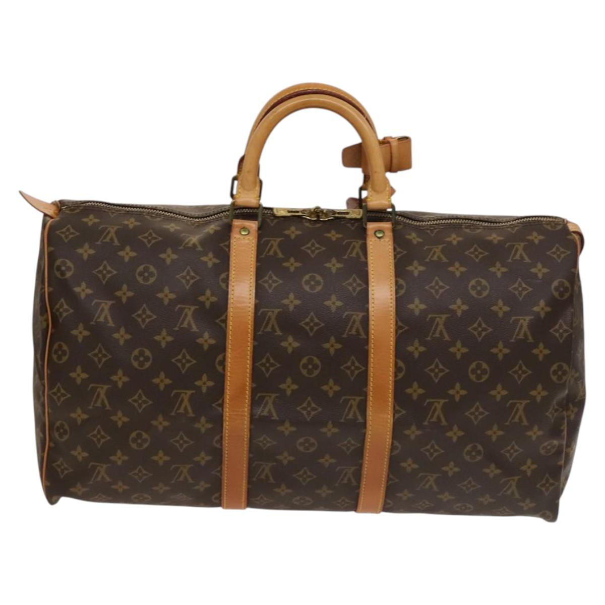 Louis Vuitton Keepall 50, Brown, Canvas, travel