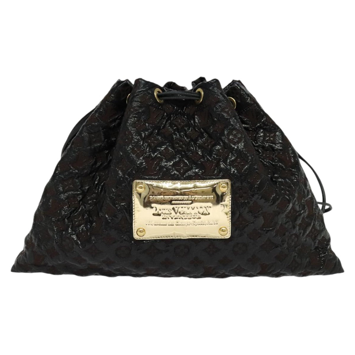 Louis Vuitton Squishy, Black, Canvas, shoulder