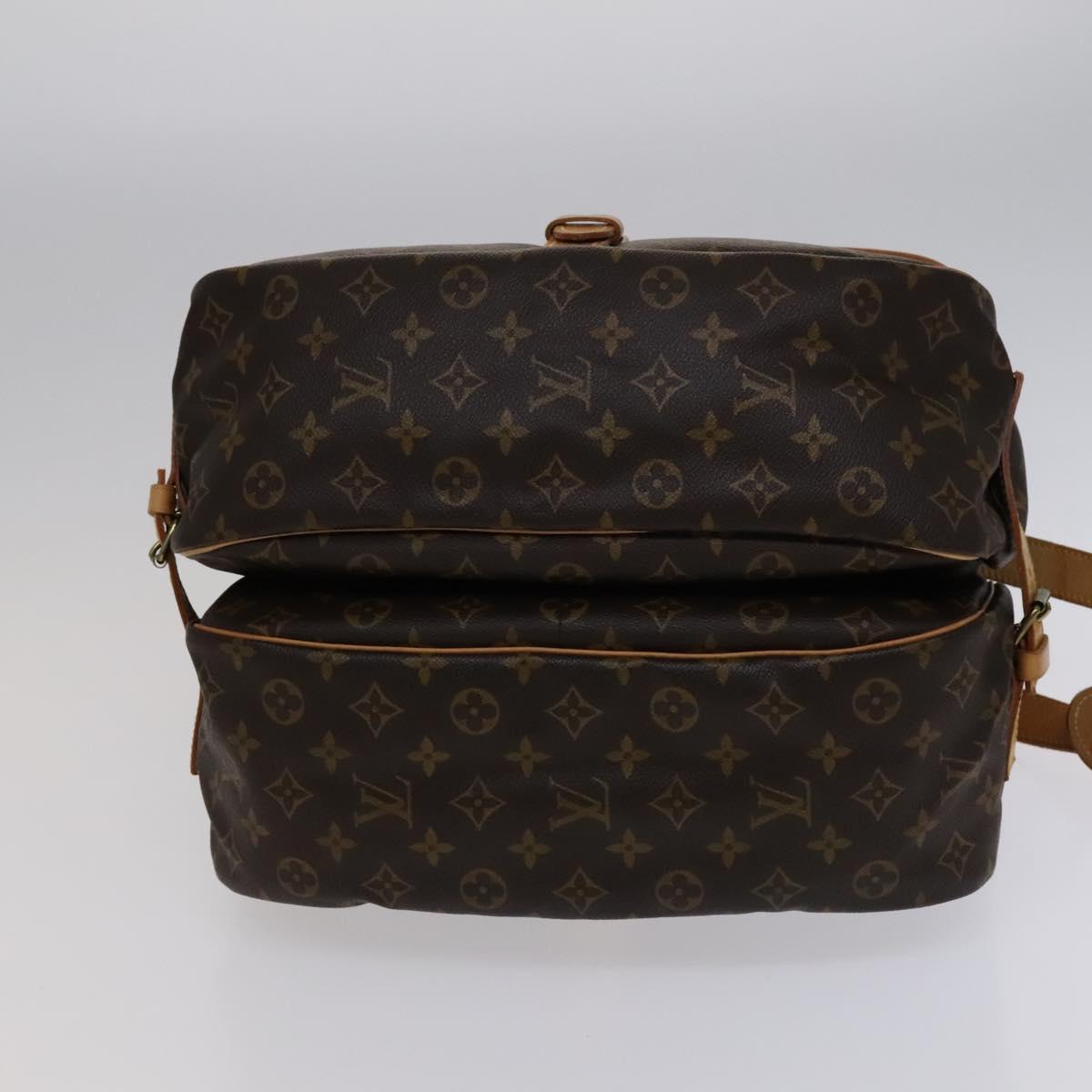 Louis Vuitton Saumur 35, Brown, Canvas, shoulder