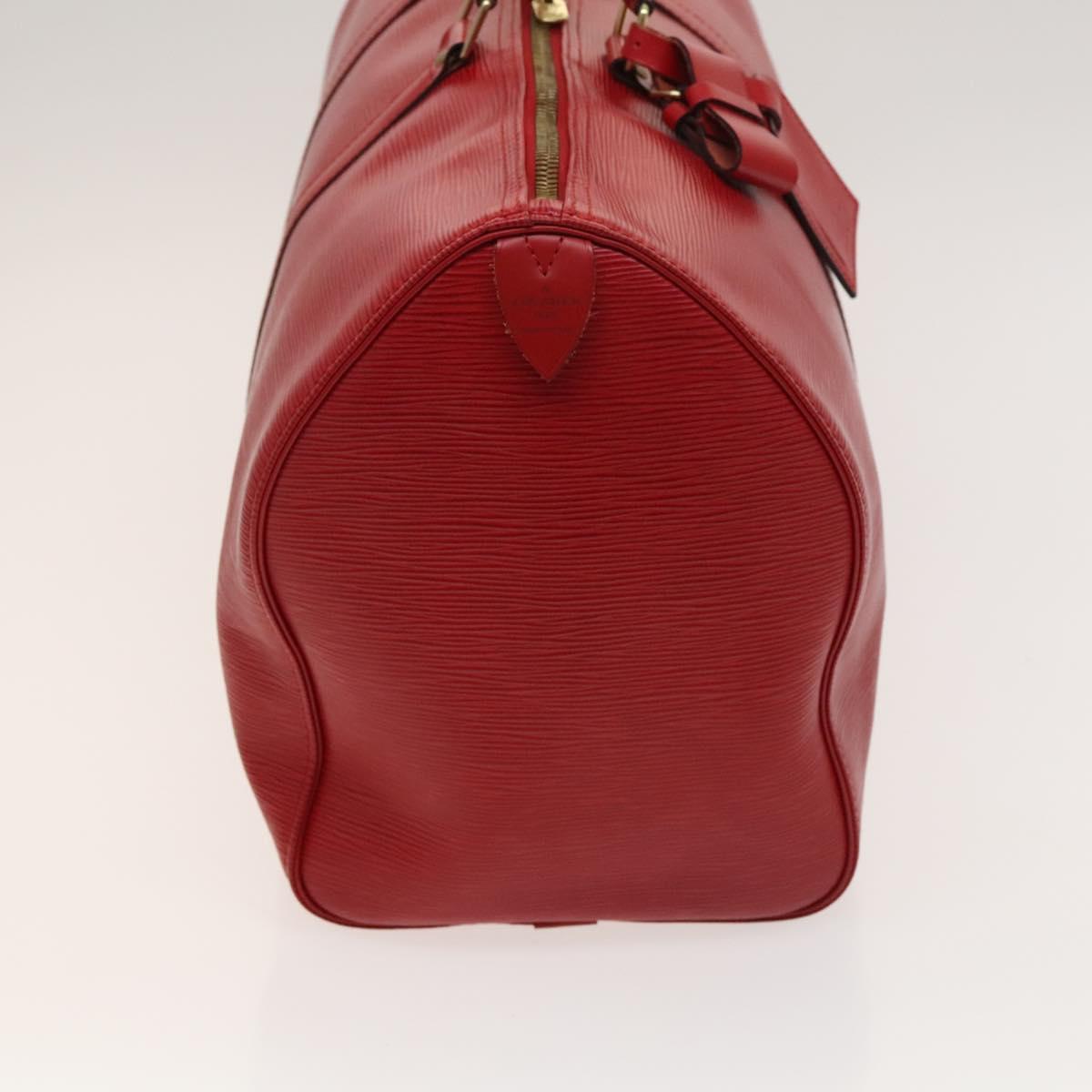 Louis Vuitton Keepall 45, Red, Leather, travel
