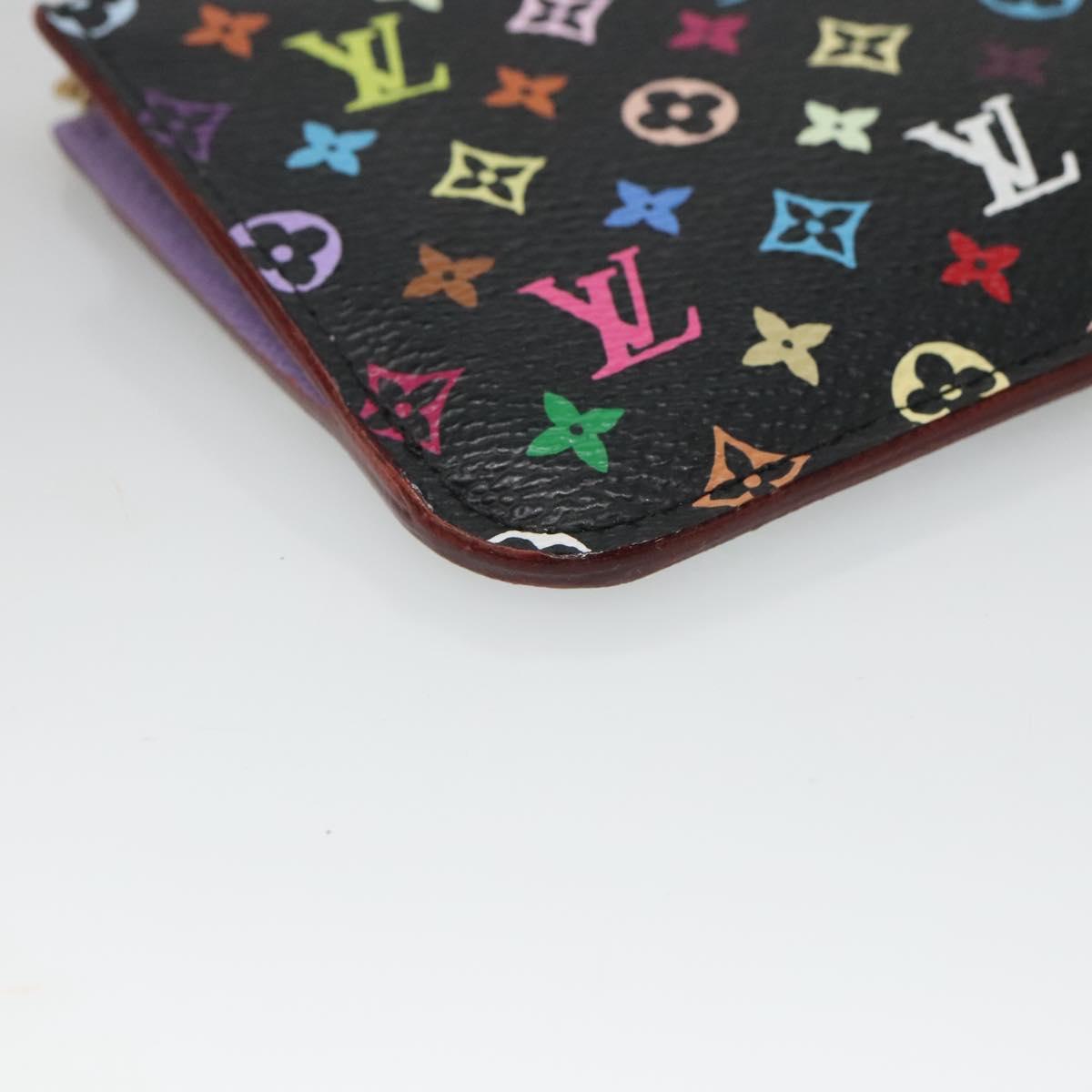 Louis Vuitton Pochette Clés, Black, Canvas, wallet