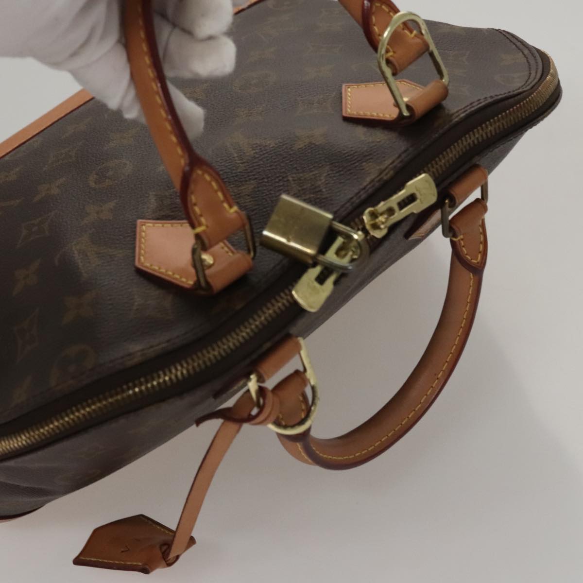 Louis Vuitton Alma, Brown, Canvas, handbag