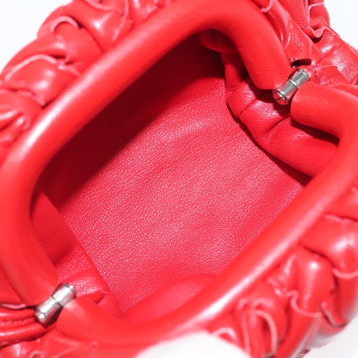 Bottega Veneta, Red, Leather, clutch