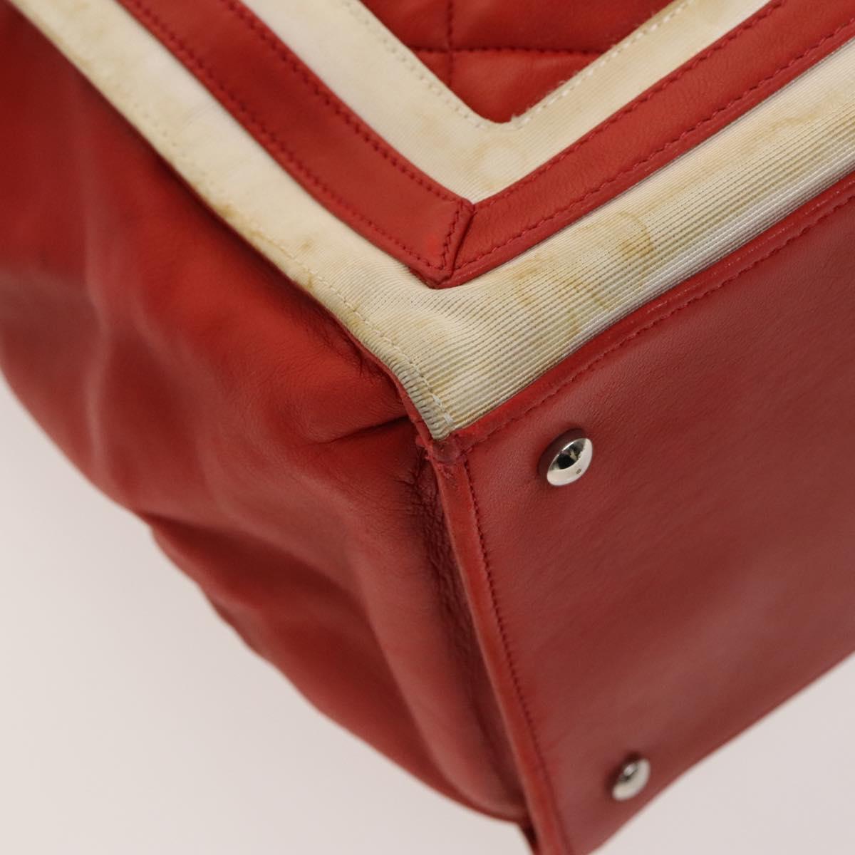 Chanel Coco Mark, Red, Leather, tote
