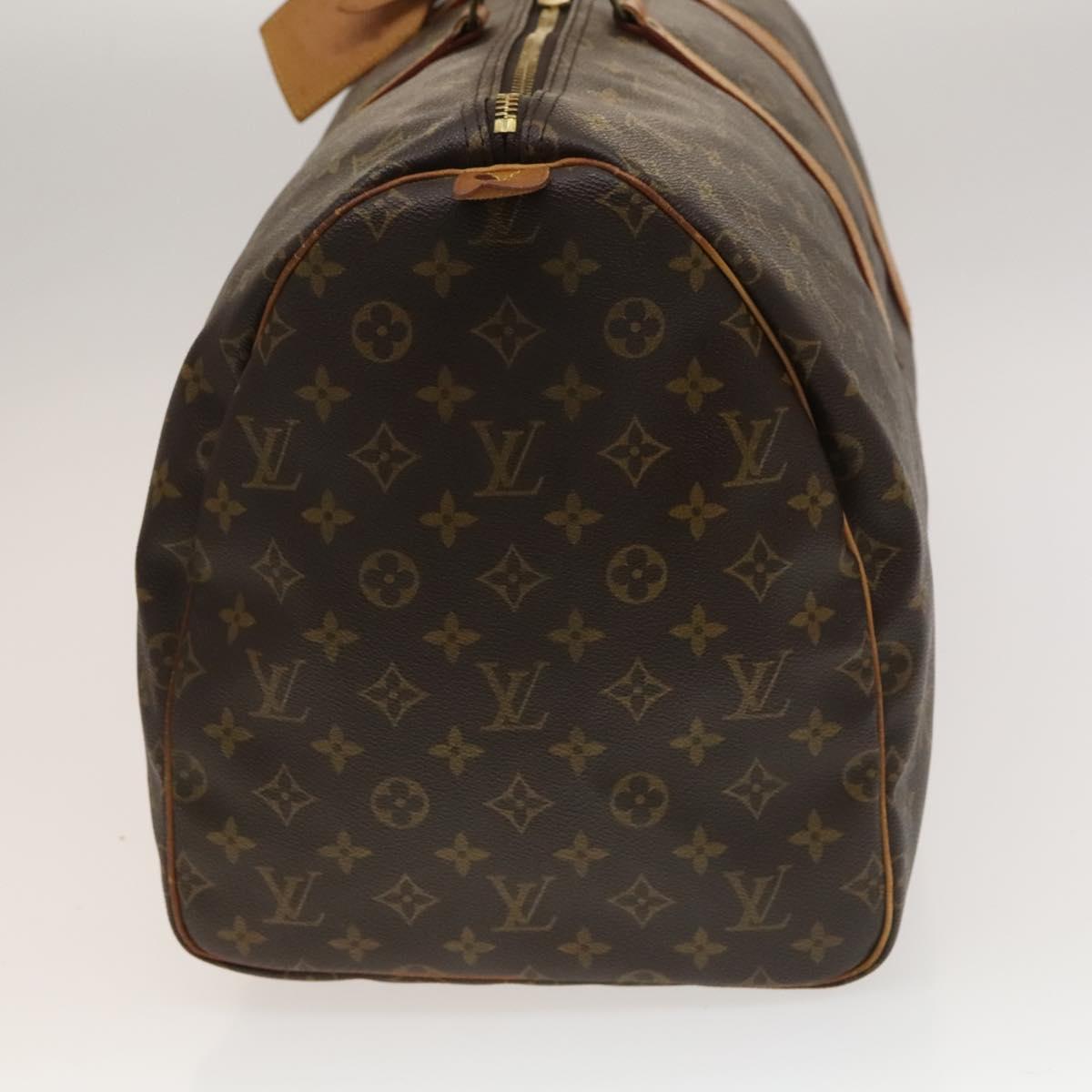 Louis Vuitton Keepall 55, Brown, "CANVAS, LEATHER", travel