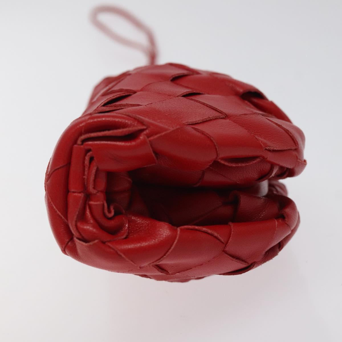 Bottega Veneta, Red, Leather, clutch