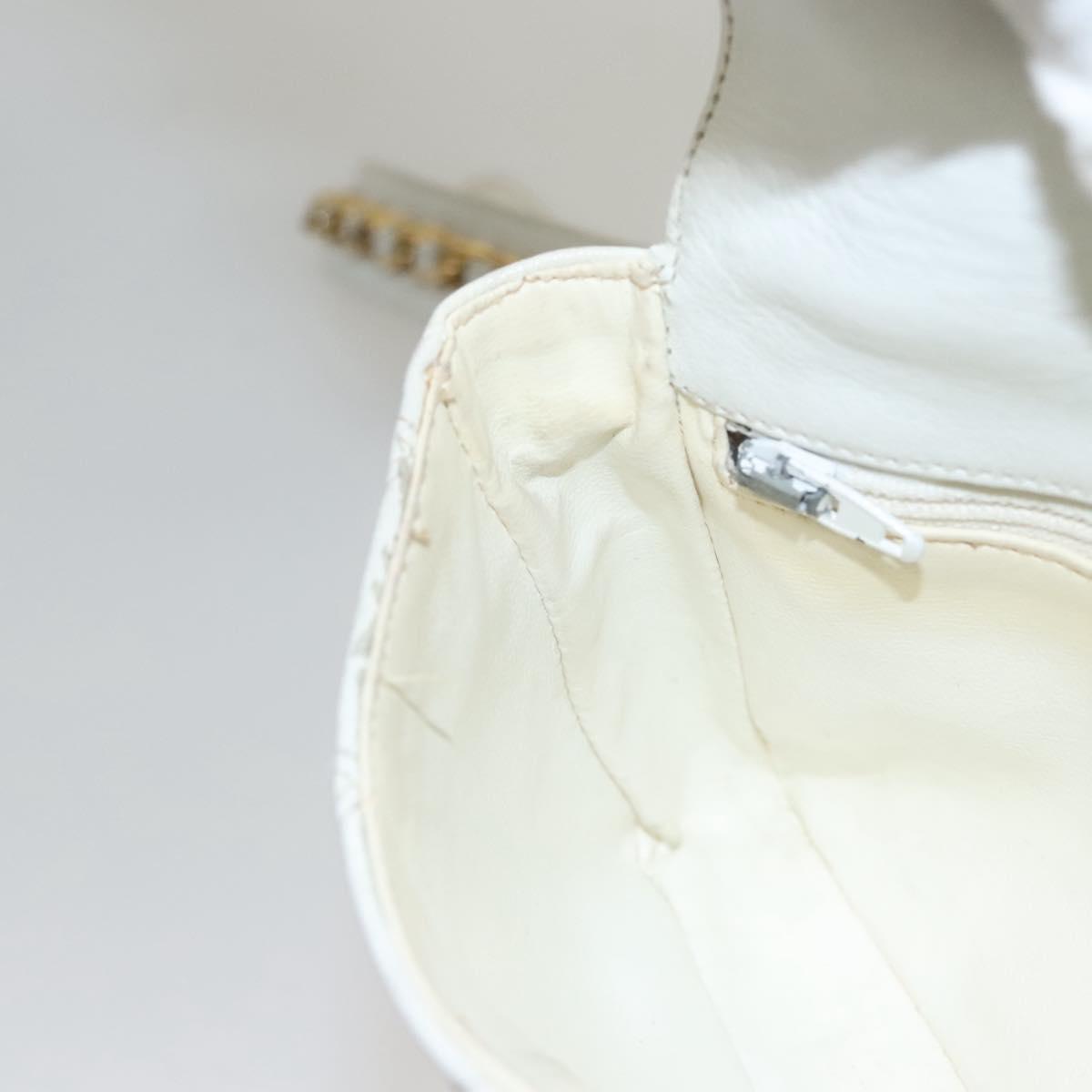 Chanel Cc, White, Leather, shoulder