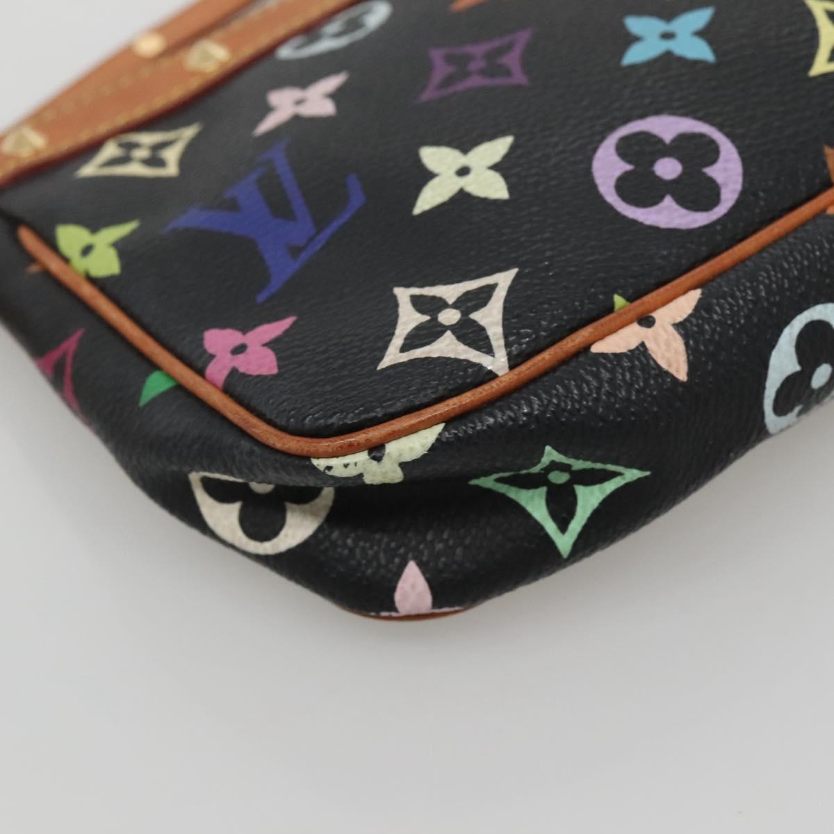 Louis Vuitton Pochette Accessoire, Black, Canvas, clutch