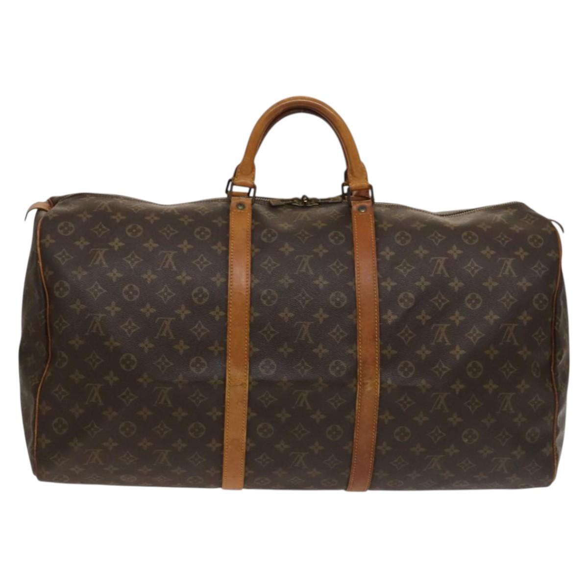 Louis Vuitton Keepall 60, Brown, Canvas, travel