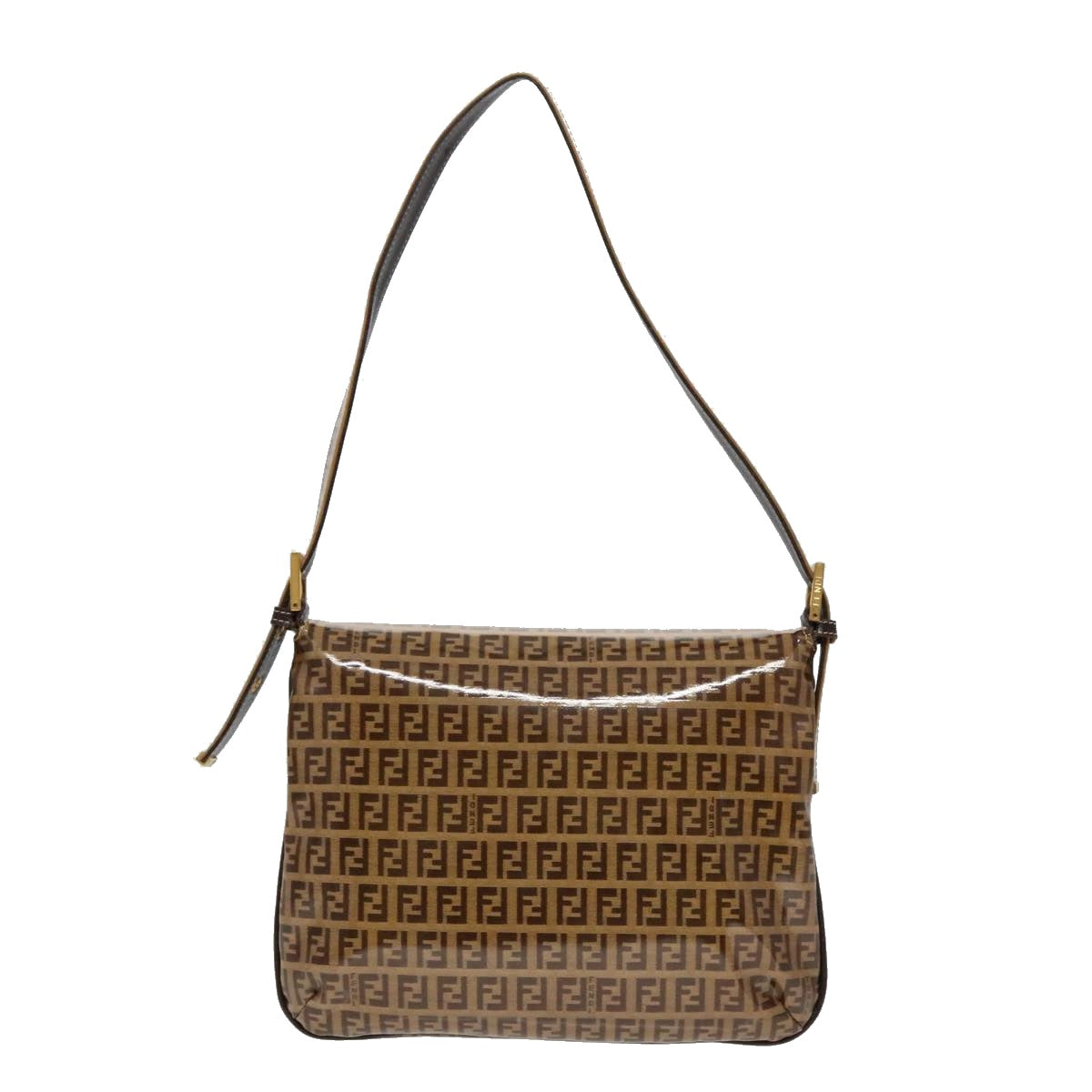 Fendi Baguette, Brown, Canvas, shoulder