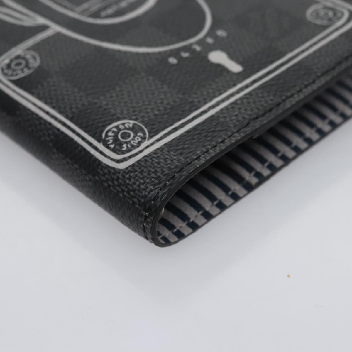 Louis Vuitton Agenda PM, Black, Canvas, wallet