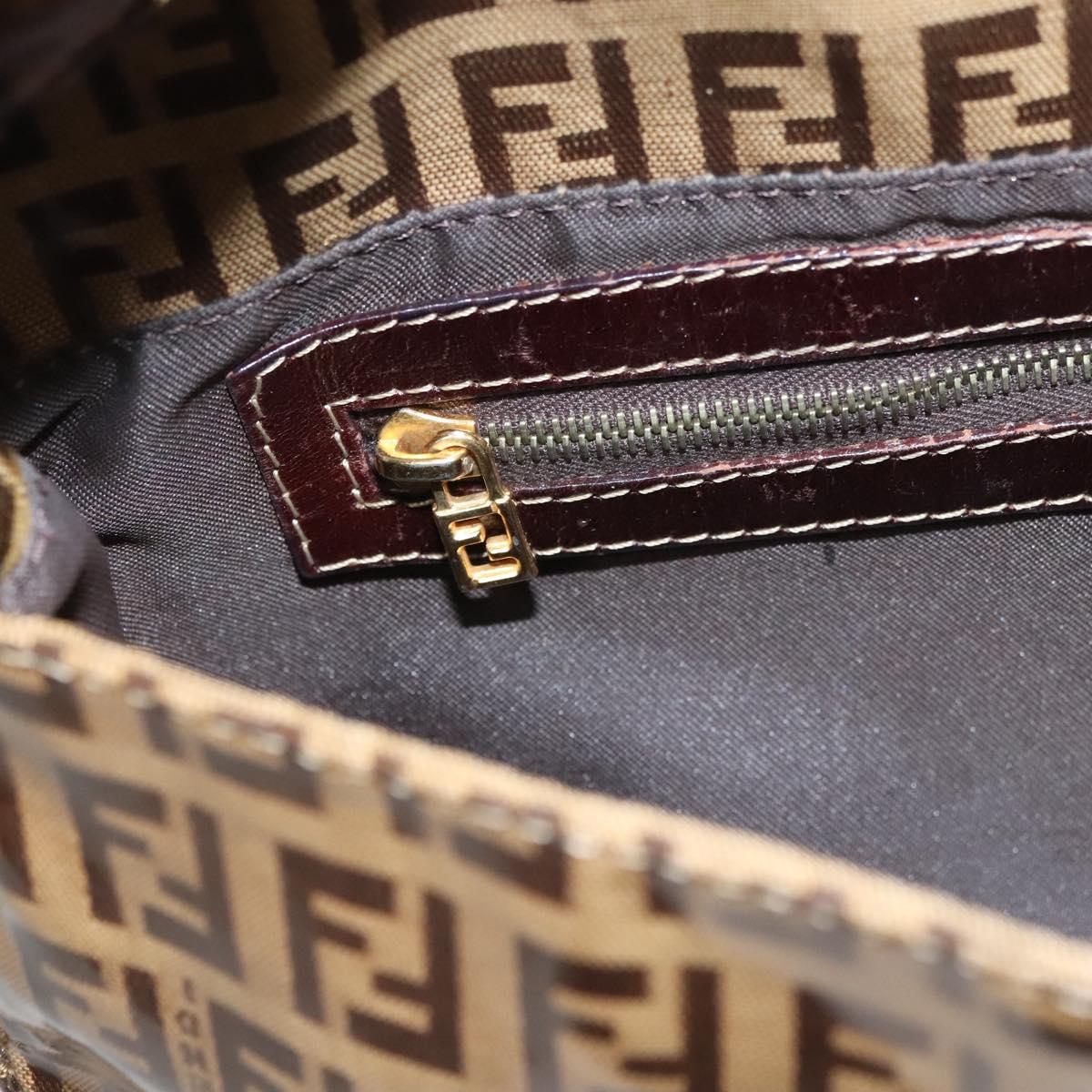 Fendi Baguette, Brown, Canvas, shoulder