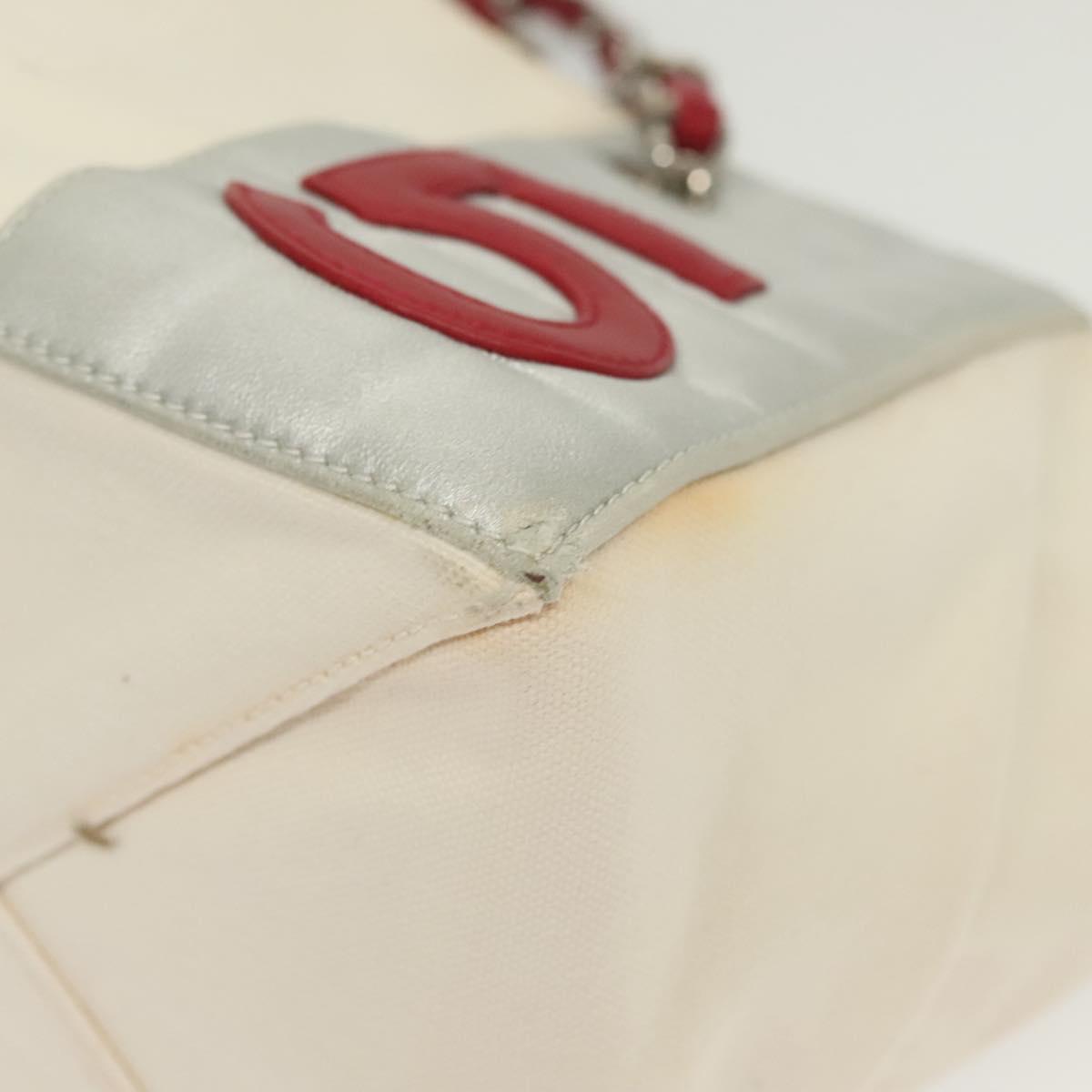 Chanel Numero 5, White, Canvas, tote