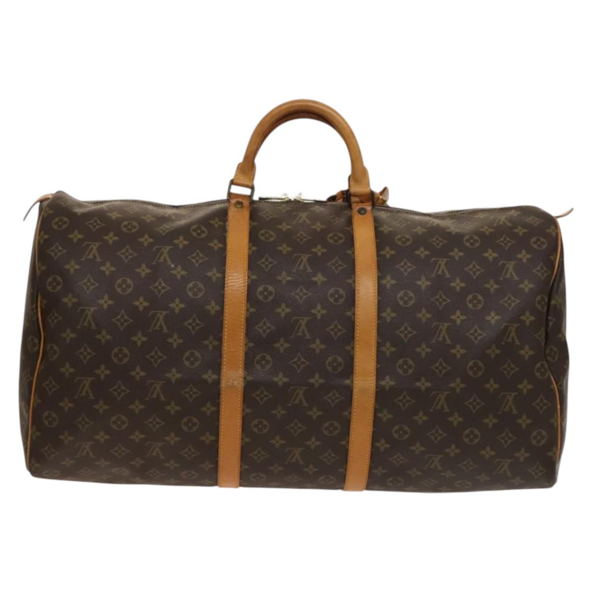 Louis Vuitton Keepall 60, Brown, Canvas, travel