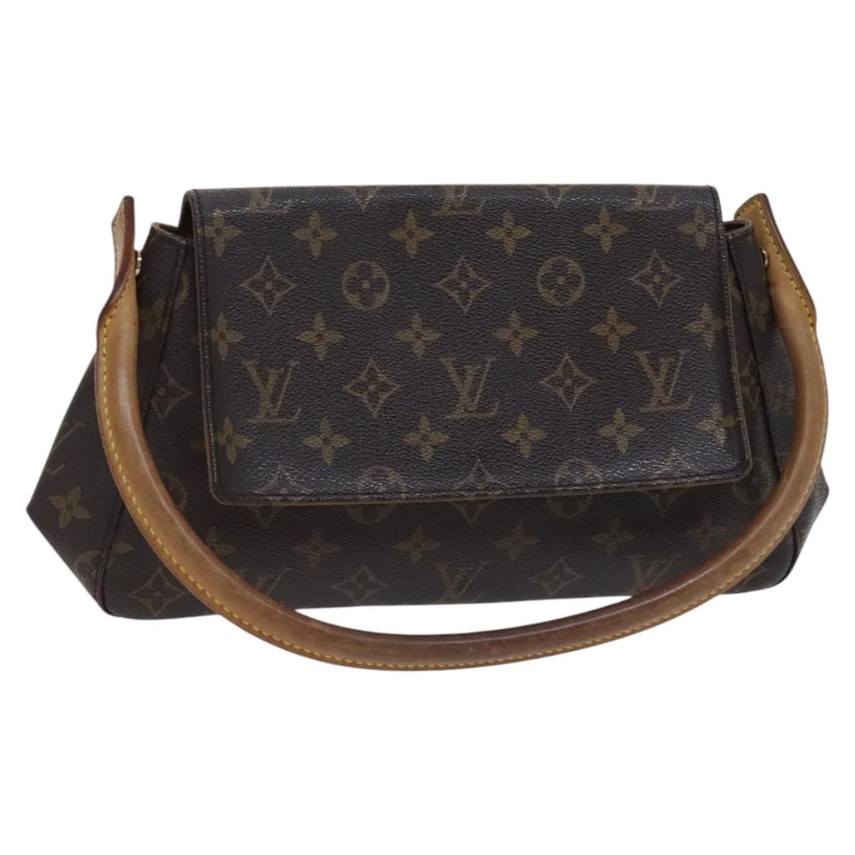 Louis Vuitton Mini looping, Brown, Canvas, shoulder