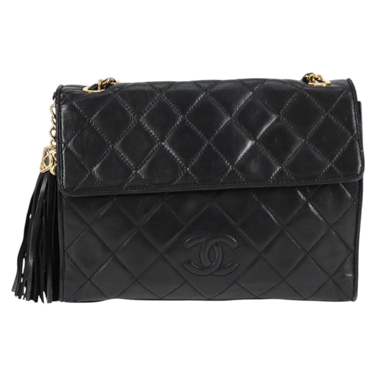 Chanel Coco Mark, Black, Leather, shoulder