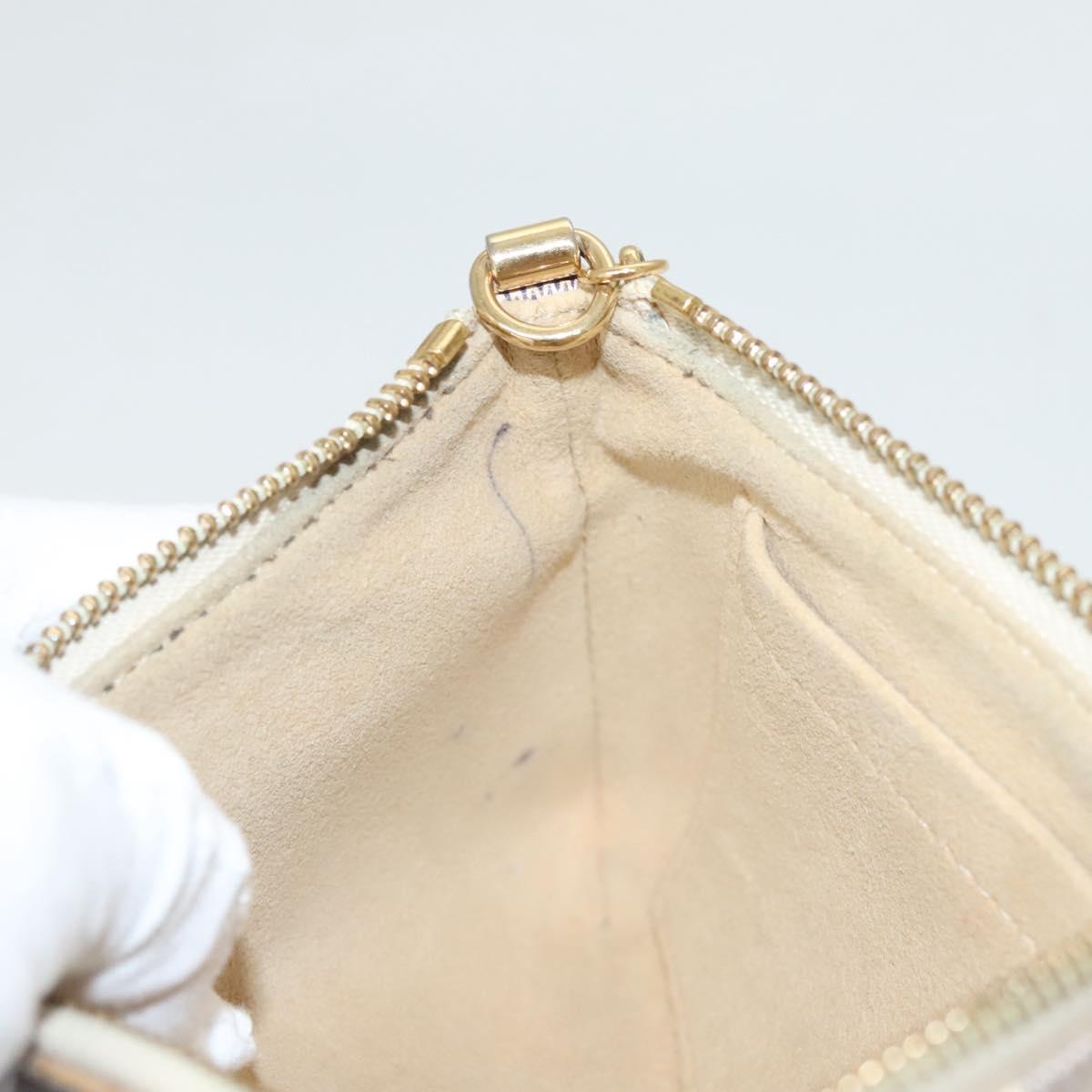 Louis Vuitton Pochette Accessoire, White, Canvas, clutch