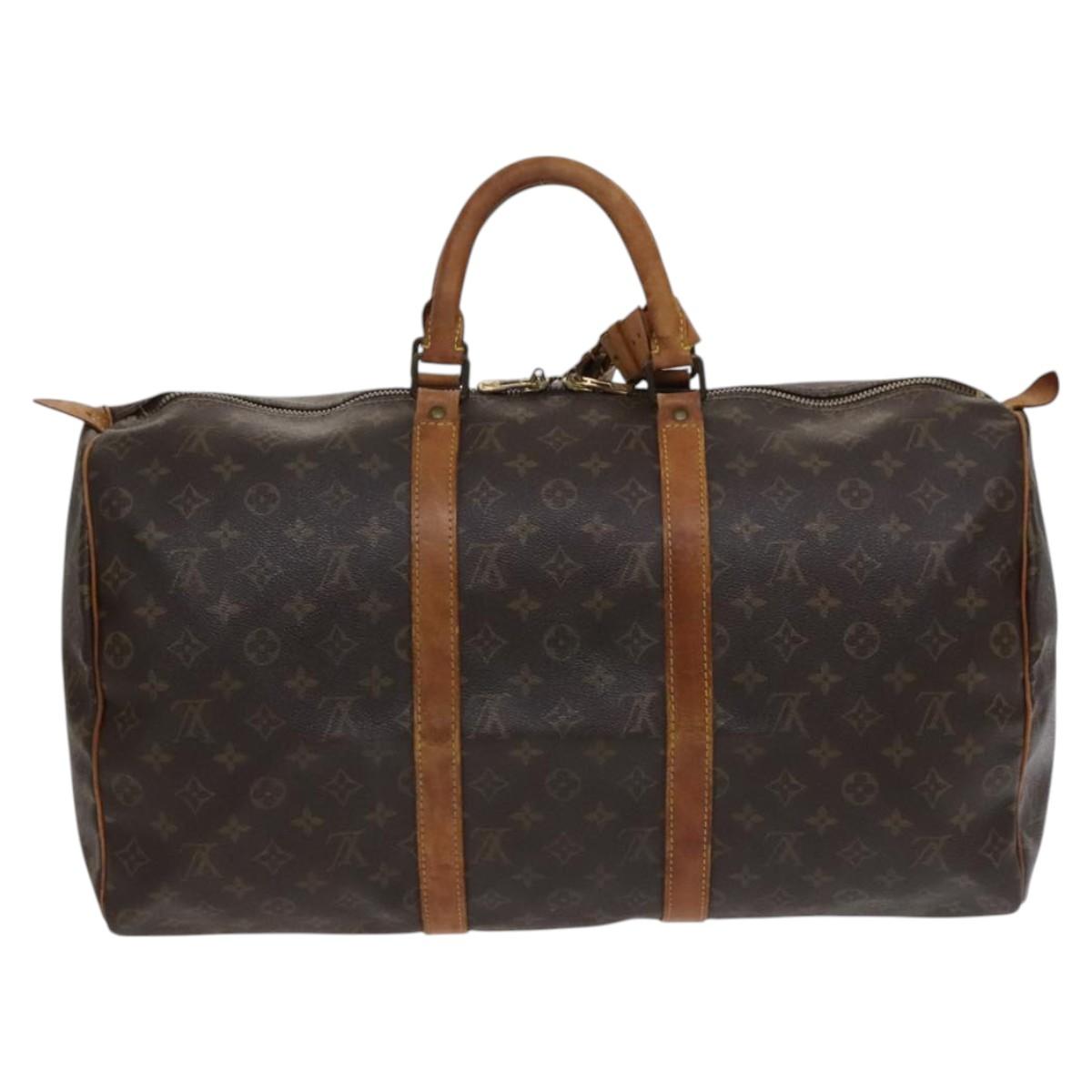 Louis Vuitton Keepall 50, Brown, Canvas, travel