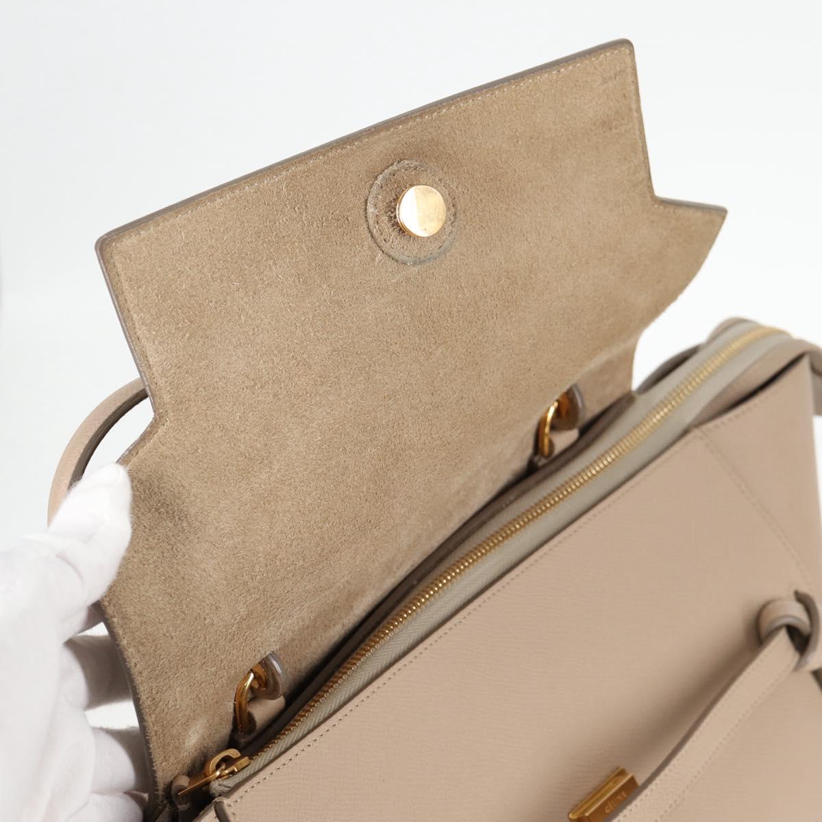 Céline Belt, Beige, Leather, handbag