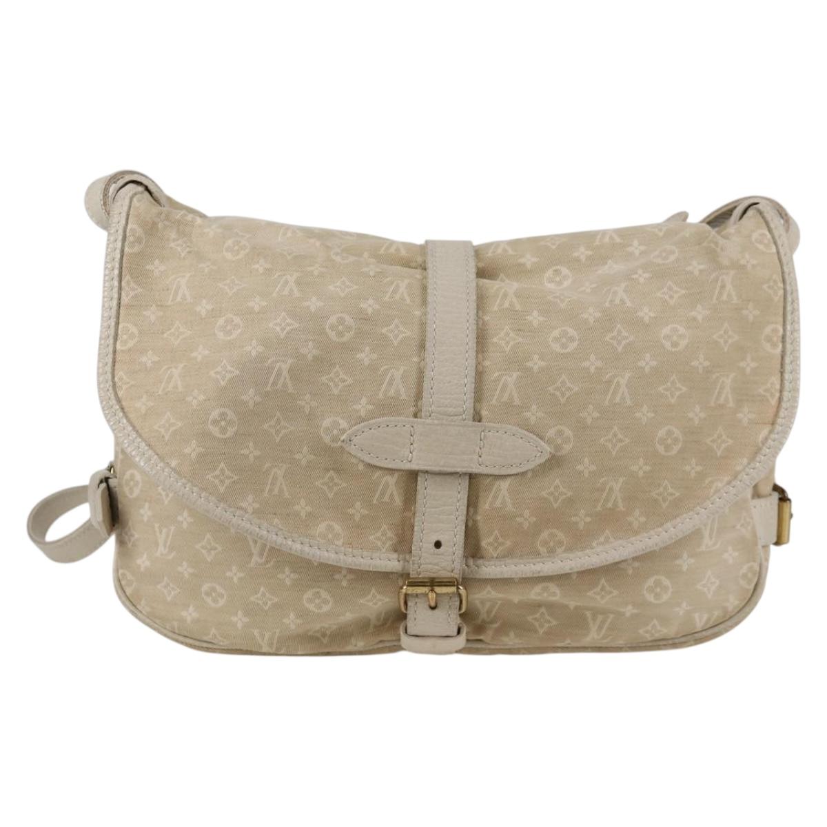 Louis Vuitton Saumur, Beige, Canvas, shoulder