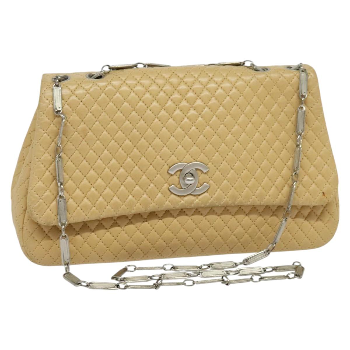 Chanel Bubble Quilt, Beige, Leather, shoulder
