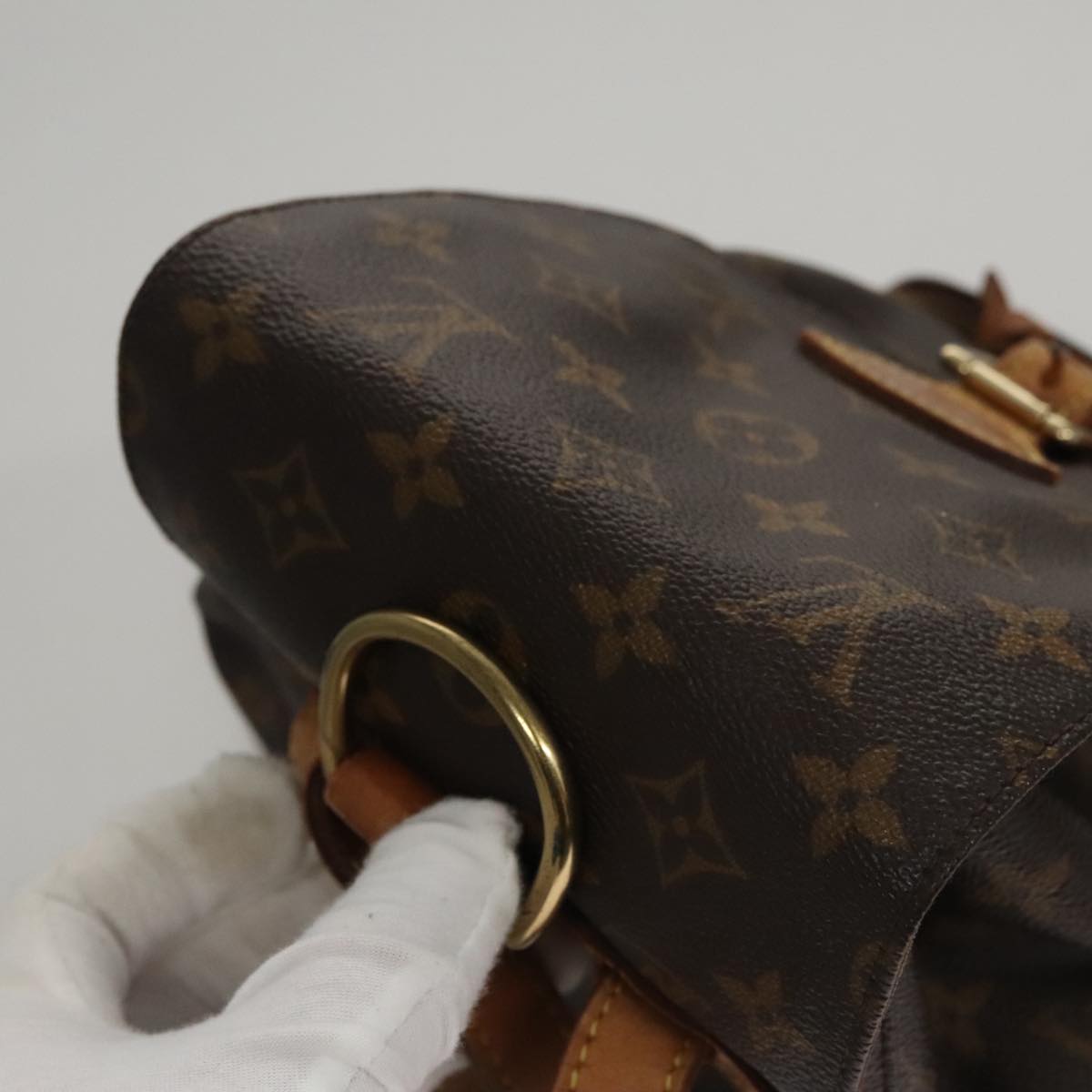 Louis Vuitton Montsouris MM, Brown, Canvas, backpack