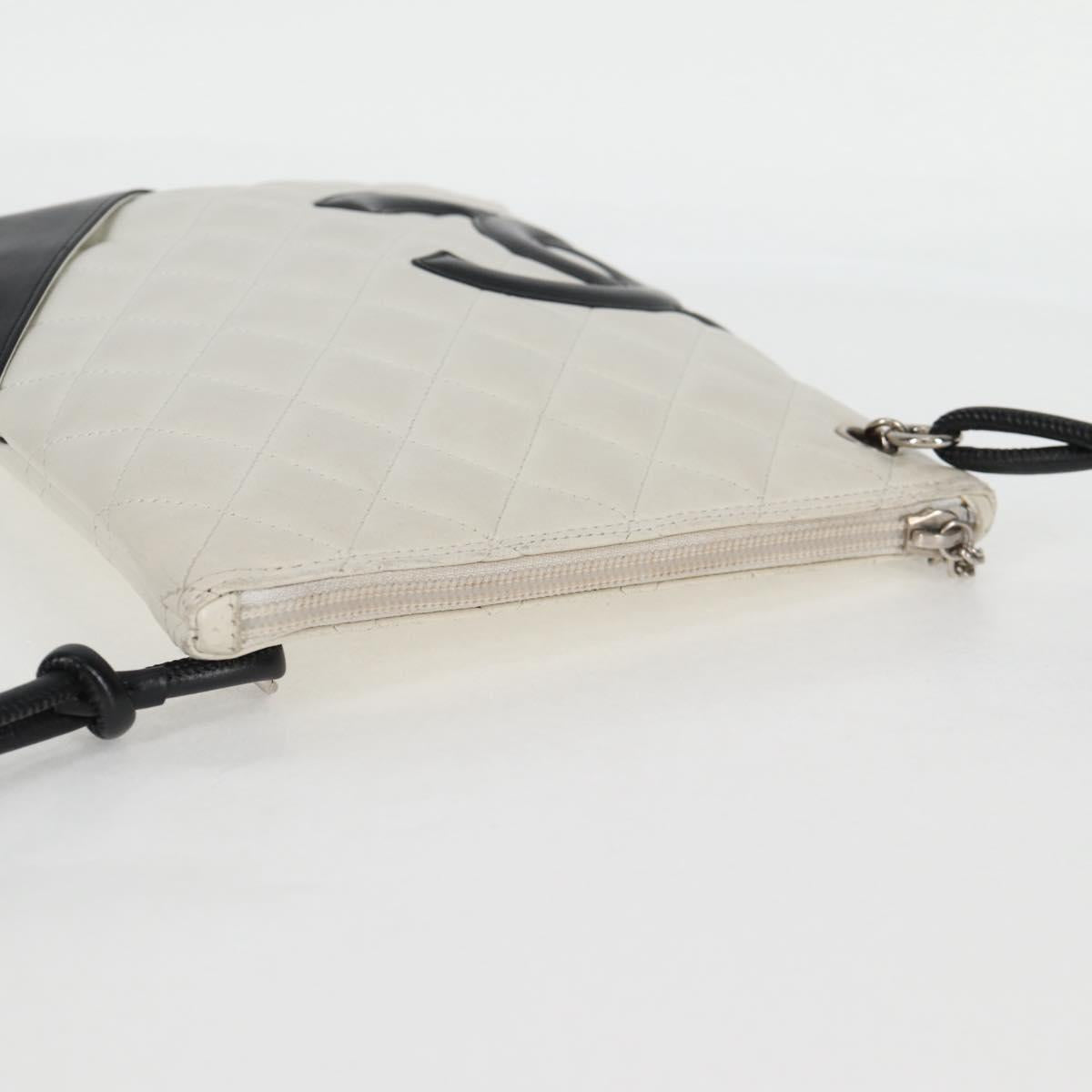 Chanel Cambon, White, Leather, shoulder