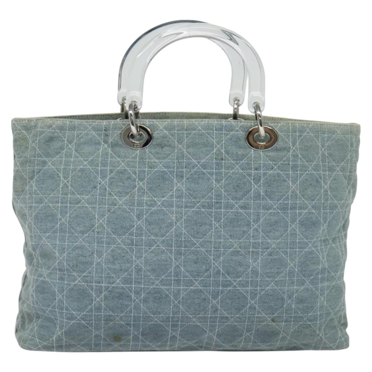 Dior Lady Dior, Blue, Canvas, handbag